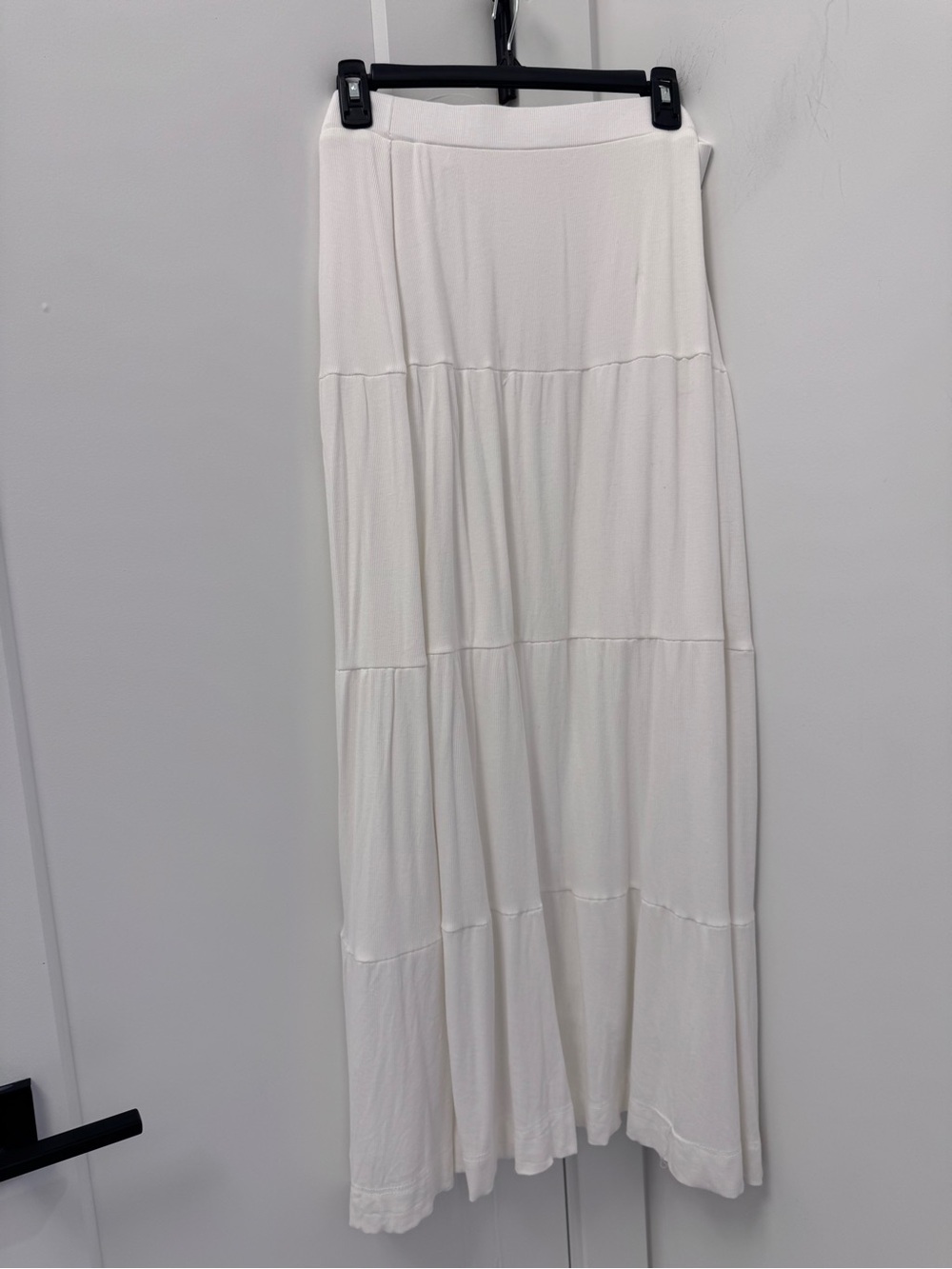 Lightweight White Tiered Maxi Skirt